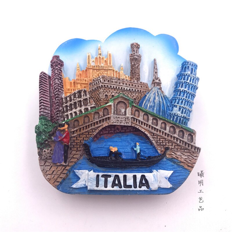 Imán de resina para nevera, decoración del hogar, Colección conmemorativa de Turismo de Roma, Venecia e Italia: Panorama of Italy