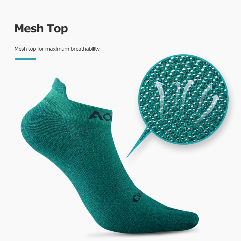 AONIJIE Een Paar Lichtgewicht Sokken Low Cut Athletic Teen Sokken Kwart Sokken Voor Vijf Tenen Barefoot Loopschoenen Marathon Ras