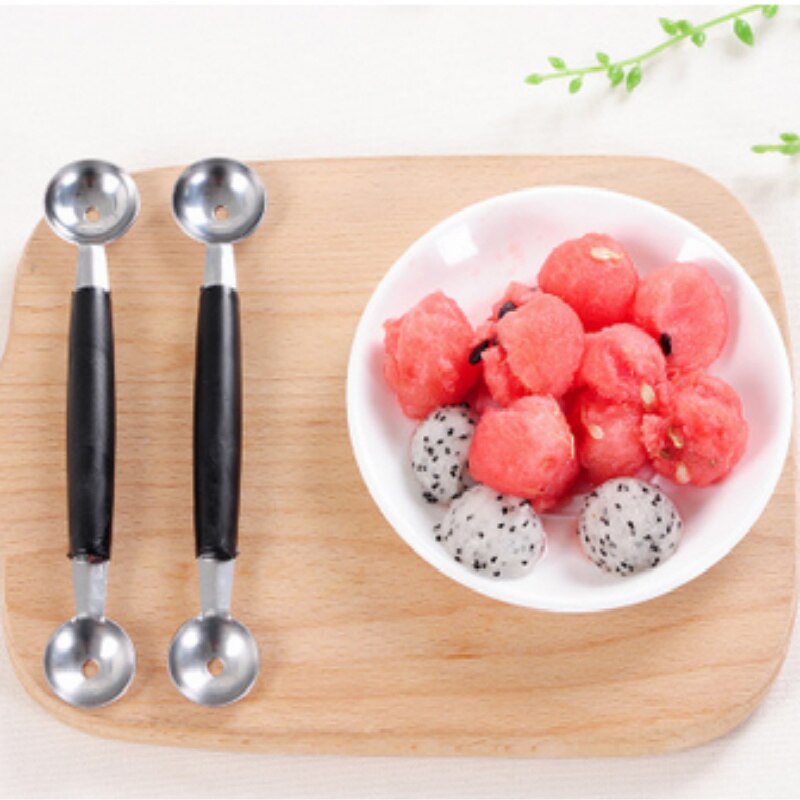 1Pc Huishoudelijke Rvs Double-End Melon Ijs Baller Scoop Fruit Lepel Keuken Gadgets
