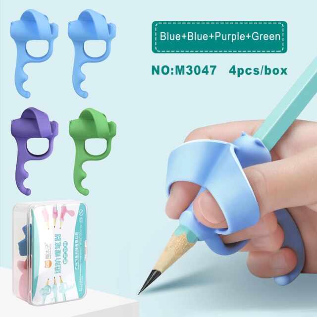 Kinder Potlood Grepen Voor Kinderen Handschrift Training Houding Correctie Penhouder Zachte Siliconen Homeschool Benodigdheden Voor Beginners: Blue