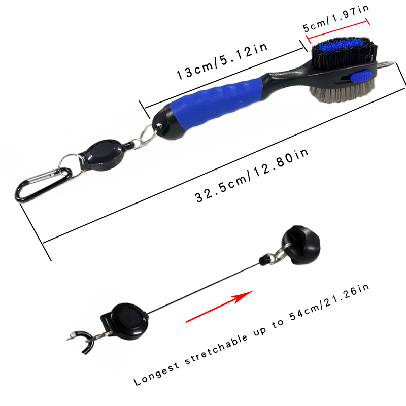 Golfclubborstel Golf Groove Reinigingsborstel 2-zijdige Golf Putter Wedge Ball Groove Cleaner Kit Reinigingsgereedschap Golfaccessoires