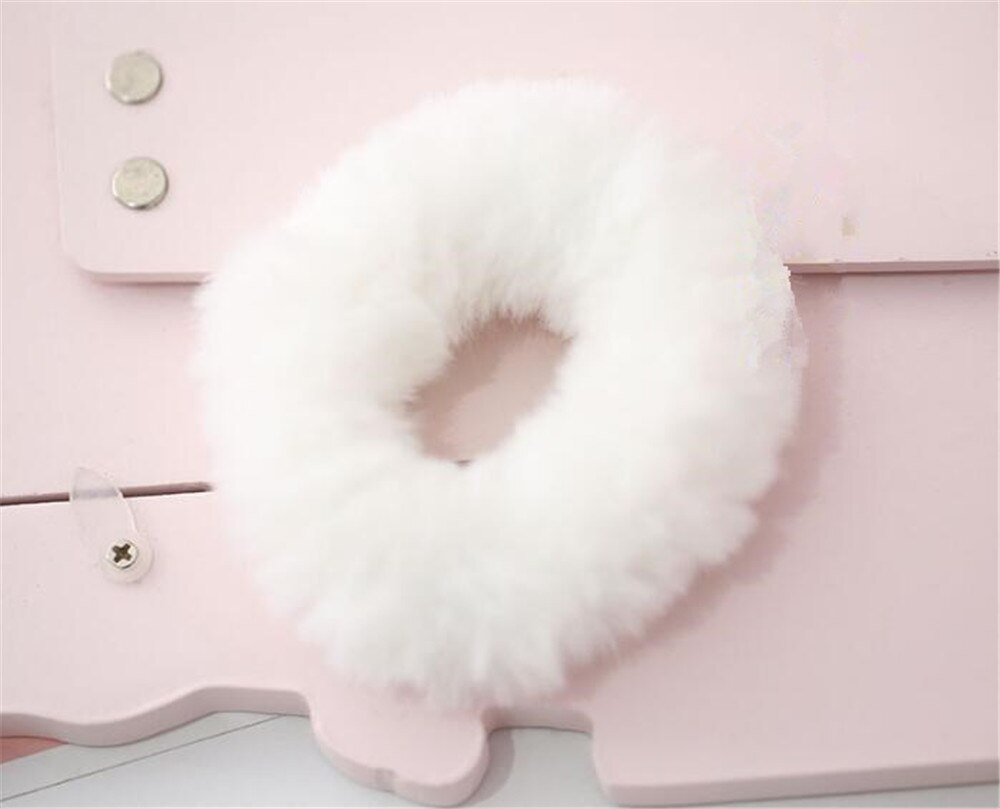 1 Uds., lindas bolas de pompón de pelo Harajuku, bandas de goma elástica para el pelo, accesorio Lolita B1302: white
