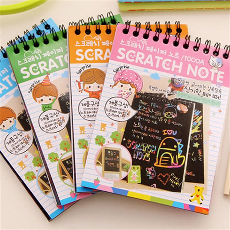 Scratch Sketch Art Notes Rainbow Scratch Magic Doodle Notes Perfect Travel Activity For Girls Boys