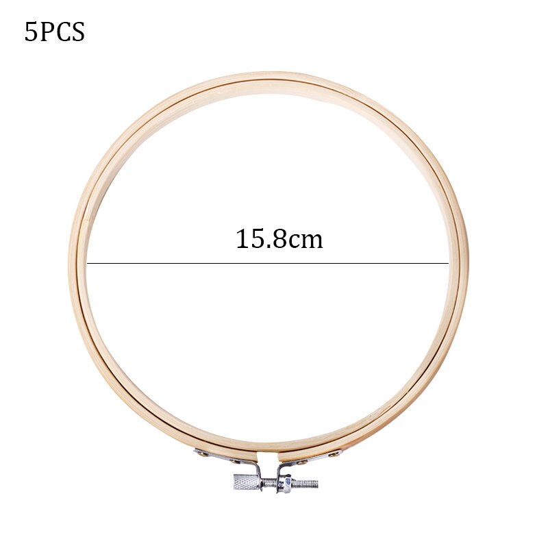 5 sizes Wooden Embroidery shed circle Cross-Stitch Frame Hoop Circle Jewelry Making DIY hand Craft Sewing Needwork Tool 5pcs/lot: 15.8cm-5pcs