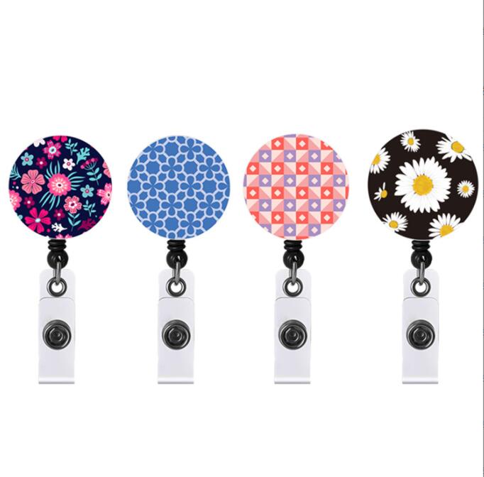 Bloem Zakelijke Creditcard Houder Plastic Werknemer Card Cover Student Lanyard Intrekbare Pull Clip Badge Id Naam Card Case: 1pcs only card clip