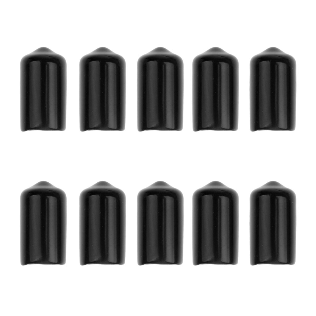 Snooker Cue Head Rubber Protective Covers, Set of 10, Black, 10mm Inner Diameter