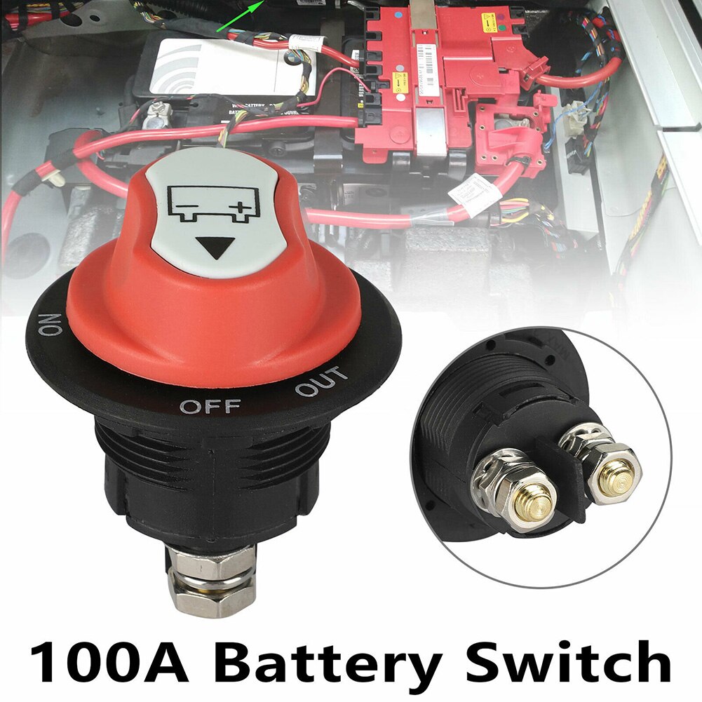 Aislador de batería 100A, interruptor de corte de desconexión seguro para coche marino, camión, barco, RV, ATV, M8617