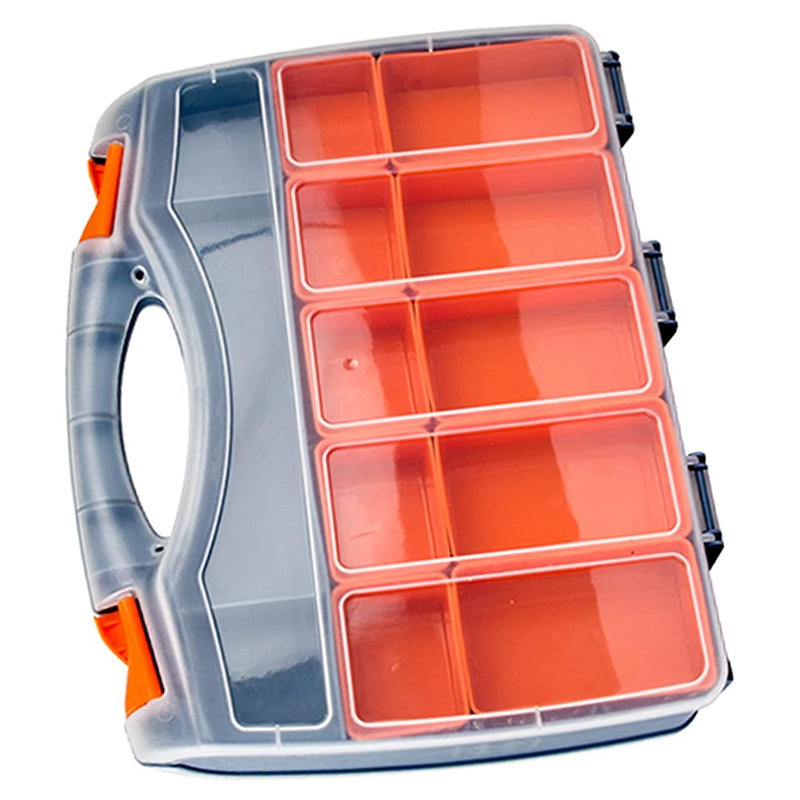 31-Compartment Double Sided Organizer, Tool Box With Impact Resistant Polymer And Removable Plastic Dividers