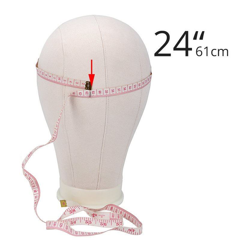Perukställ canvashuvud med 50 st t stift maniquin head peruktillbehör 21-25 tums frigolithuvuden med bordsklämma: 24 tum huvud