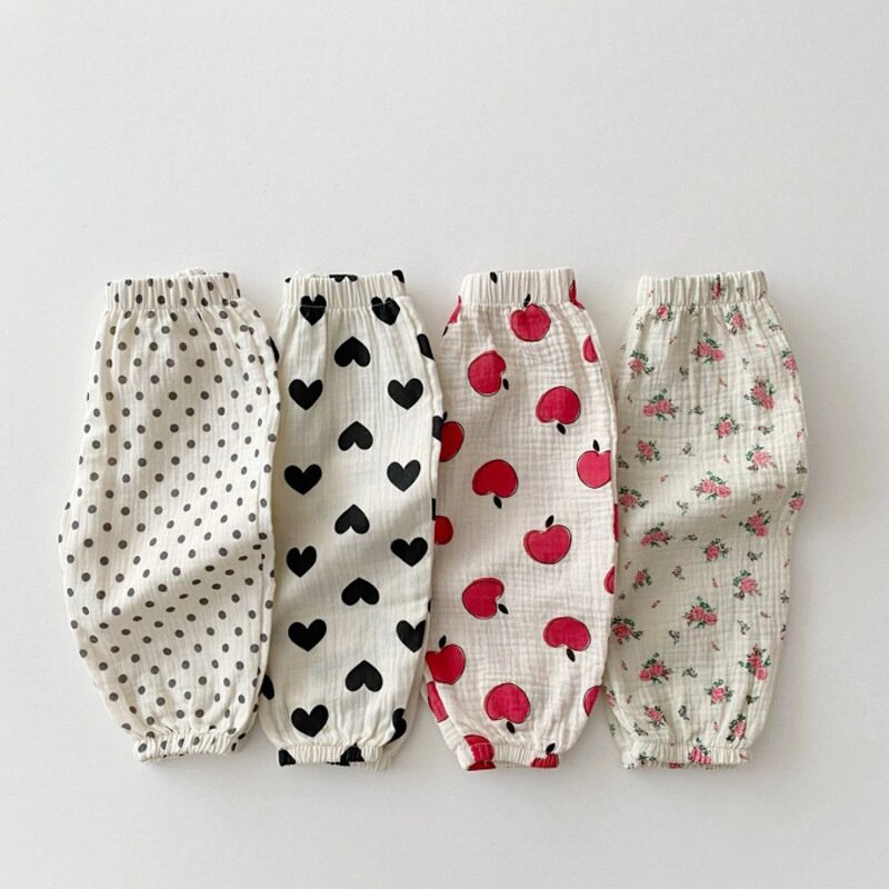 Koodykids-pantalones de algodón suave para bebés, pantalón sencillo con estampado de frutas, para primavera y otoño