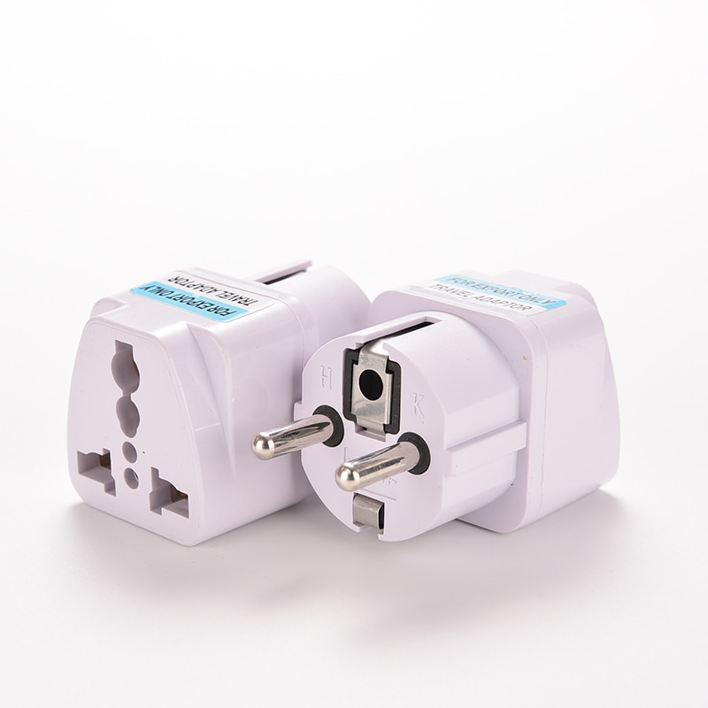 1pc hvide rejseomformer stik universal eu uk us ger au chn stik adapter european tyskland australien kina strømstik stikkontakt