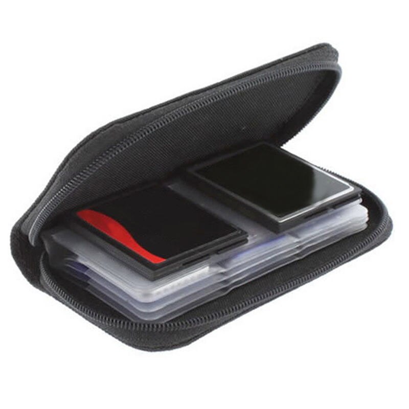 1 PC Black 22 SDHC MMC CF Micro SD Memory Card Storage Carrying Zipper Pouch Case Protector Holder Wallet