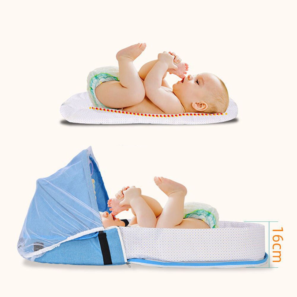 Cama de red portátil para bebé, cuna de viaje para recién nacido, protección solar, mosquitera transpirable, cesta para dormir, cuna con juguetes, cama para bebé recién nacido
