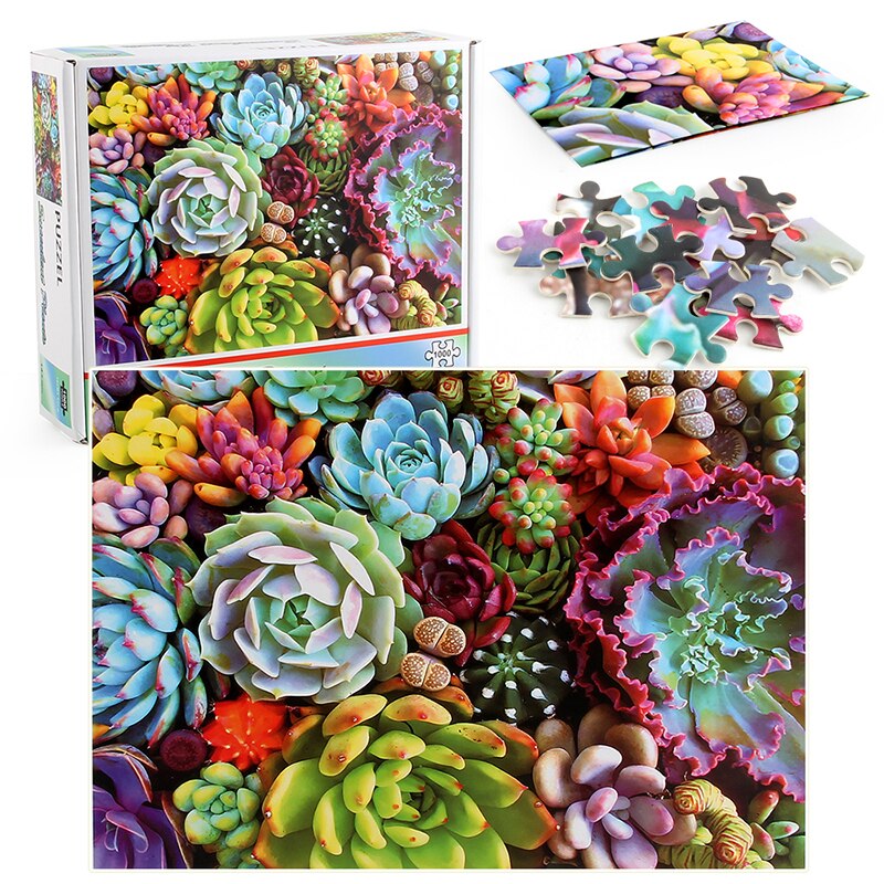 Succulent Plants Puzzle 1000 Pieces Jigsaw Puzzle for Adults Kids