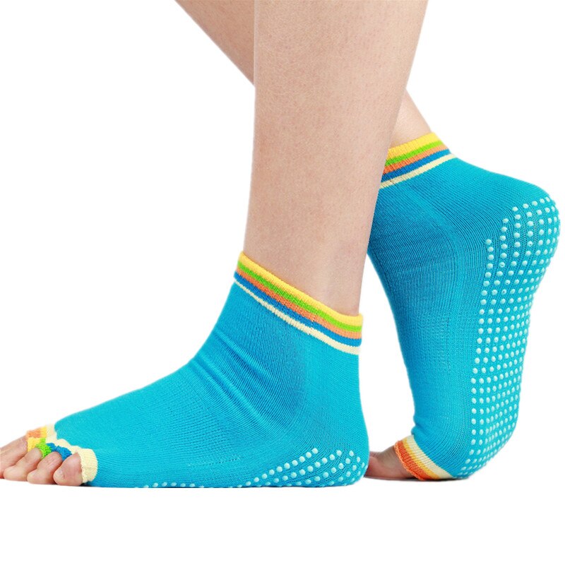 Professionele Vrouwen Katoen Yoga Sokken Gescheiden Vijf Vinger Open Tenen Sokken Met Antislip Siliconen Gym Dance Sport sokken