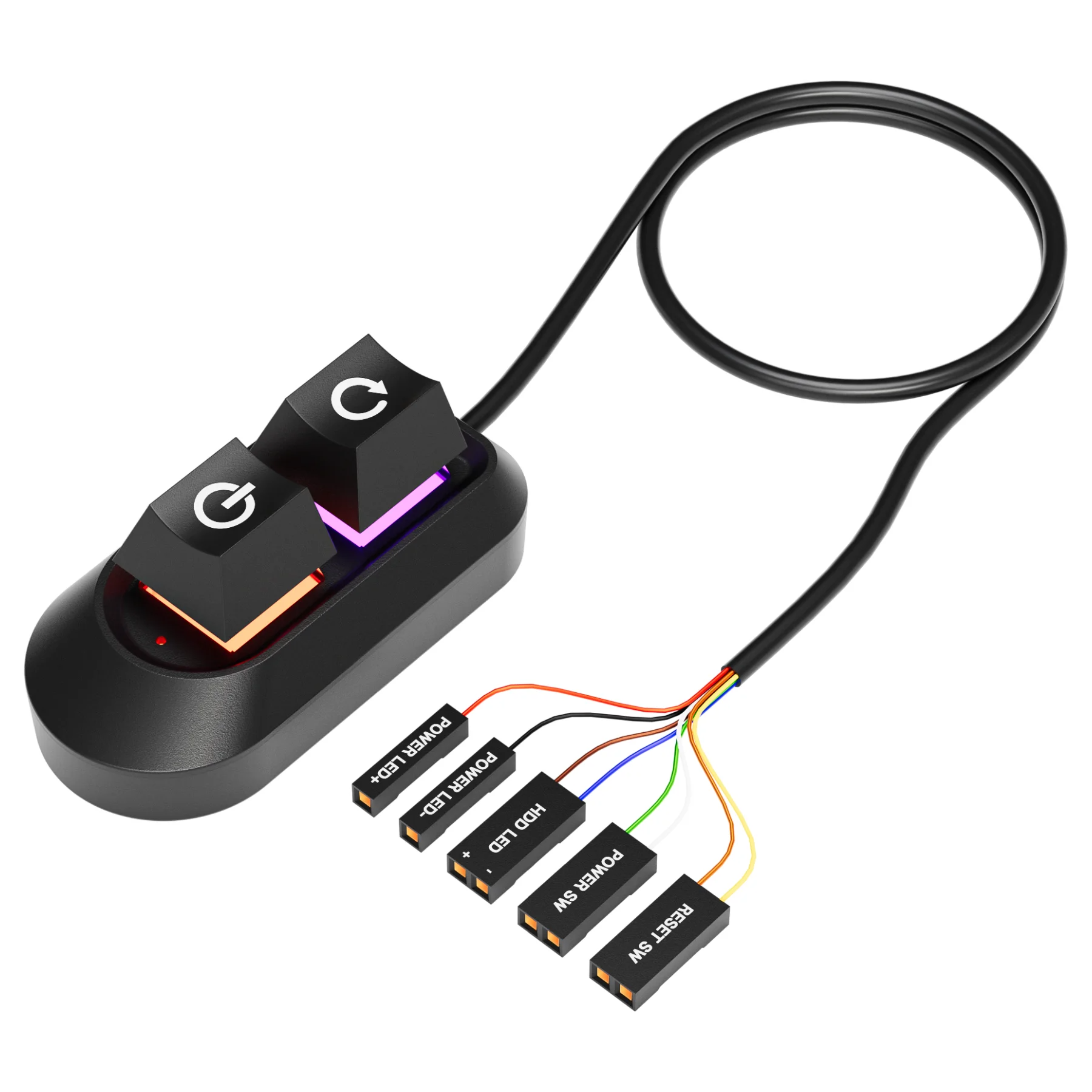 Interruptor mecânico de alimentação de mesa, partida externa, interruptor liga/desliga e botão de reinicialização, cabo de extensão, interruptor de botão de alimentação para pc: Bundle1: