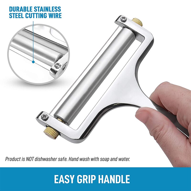 Heavy Duty Rvs Kaasschaven Premium Verstelbare Dikte Kaasschaaf 2 Extra Draden Inbegrepen