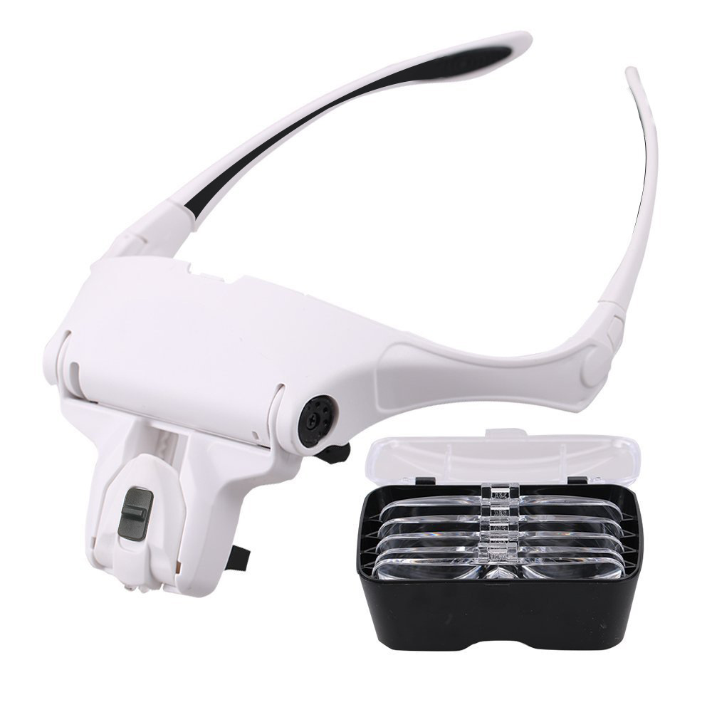 Vergrootglazen LED-licht Lampkop Loep Juwelier Hoofdband Vergrootglas Bril Optisch glas Gereedschap Reparatie Leesvergrootglas