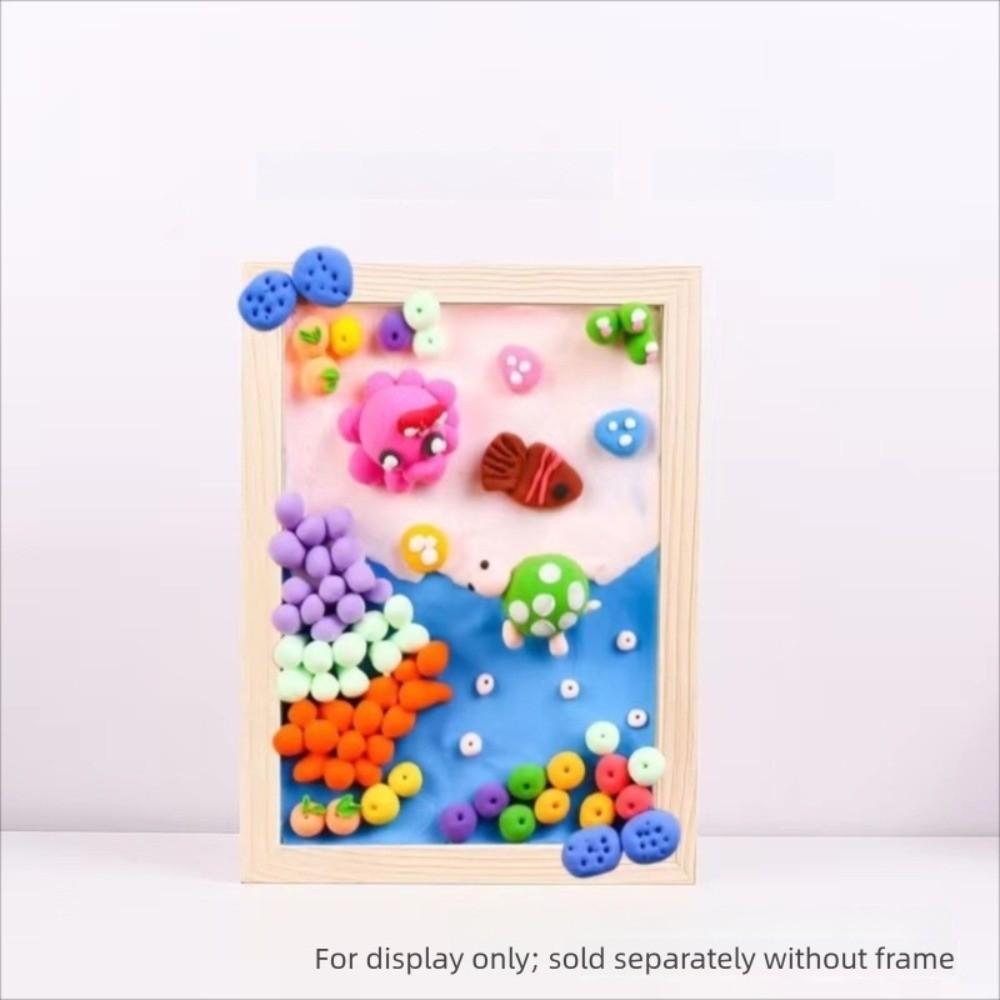 Kids Wooden Blank Clay Frame Multi Size DIY Wooden Photo Holder Party Decor Creartive Picture Frame Children's Handcraft