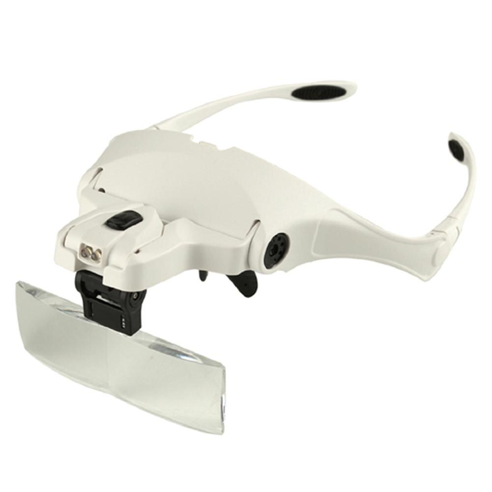 Förstoringsglasögon förstoringsglas 1.5x 2.5x 3.5x 5.0x usb uppladdningsbar med led-ljus för läsning juvelerare urmakare reparation bär: 1 x 1.5 x 2 x 2.5 x 3.5x