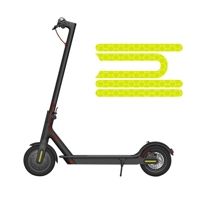 Voor Xiaomi M365 Reflecterende Scooter Sticker Reflecteren Licht Stickers Paster Decals Night Veiligheidswaarschuwing Sticker: YELLOW