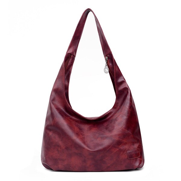 Yogodlns nouveaux boulette Hobos sacs pour dames haute capacité sacs à bandoulière de Simple femmes sacs à main grande sacs décontractés: Wine Red