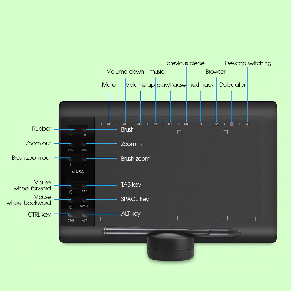 Planche à dessin à main professionnelle, tablette numérique Portable, plaque de dessin électronique USB avec stylo passif pour téléphone Portable et ordinateur Portable