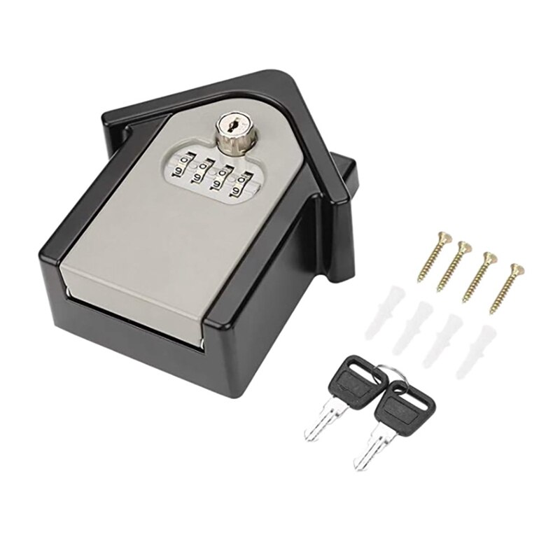 Aluminum Alloy Double Password Key Box Wall Safe: Default Title