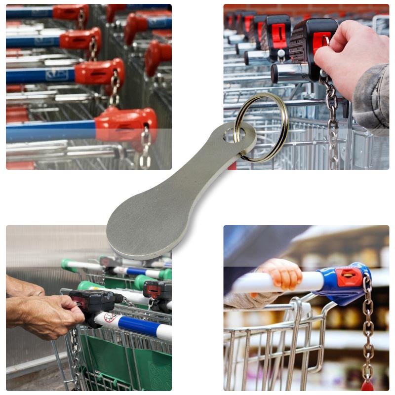 Metal indkøbskurv trolley poletter nøgleringe boligindretning tilbehør nøglekrog aluminiumslegering nøglering møntholder nøglering