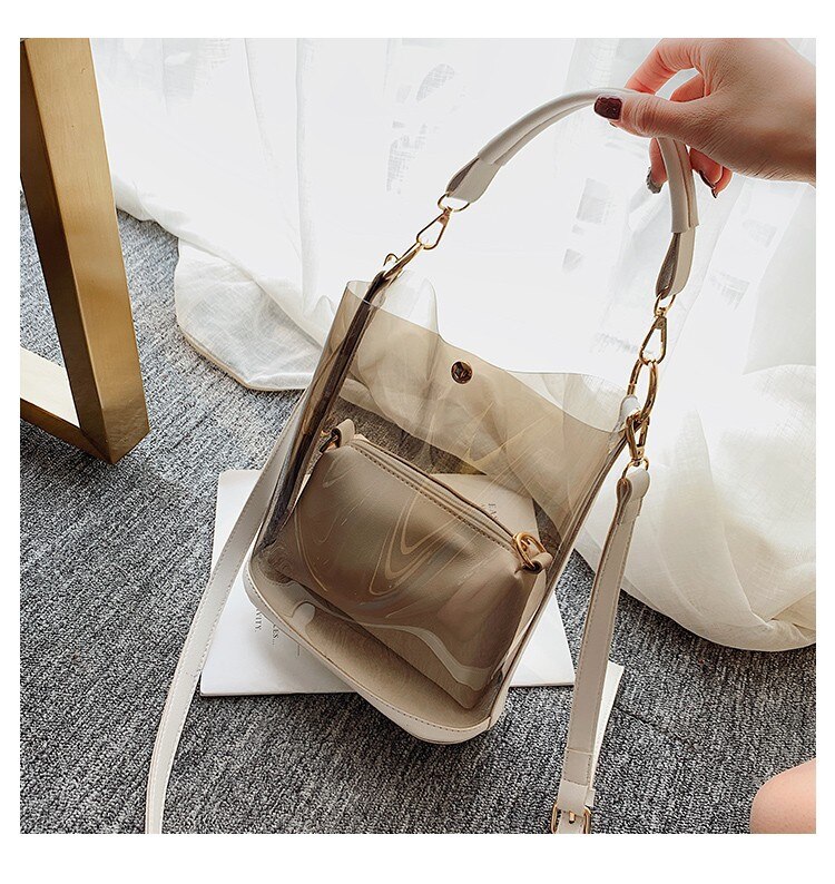transparent Tasche Koreanisch-Stil Frühling und Sommer Stil Mädchen'S Strand Gelee Handtasche Schulter groß Tasche Plastik Tasche