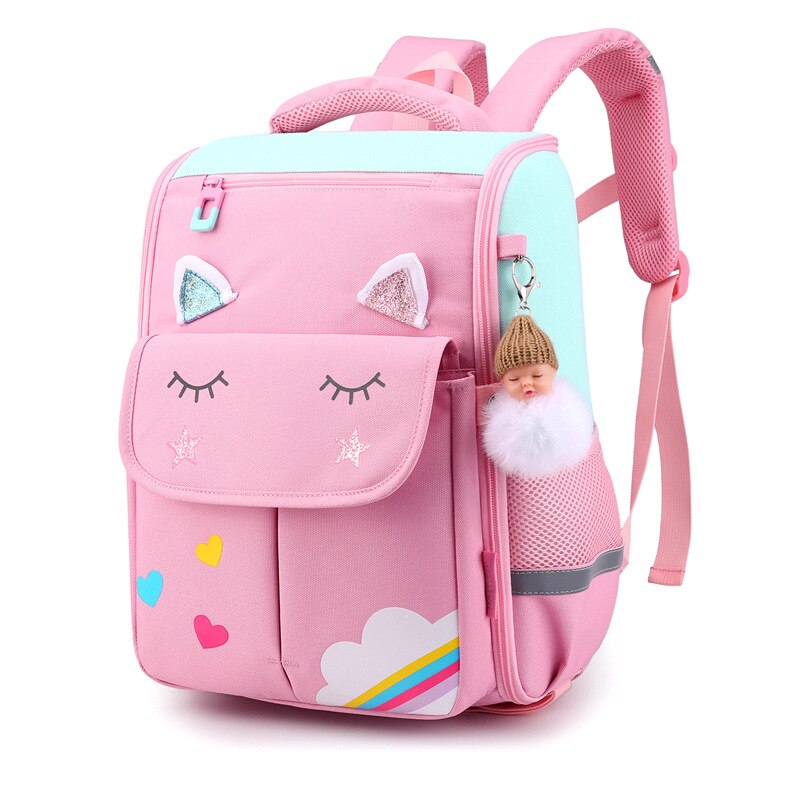 Children School Bag Girls Kids Satchel Primary school backpack princess Orthopedic Backpack schoolbag kids Mochila Infantil: pink