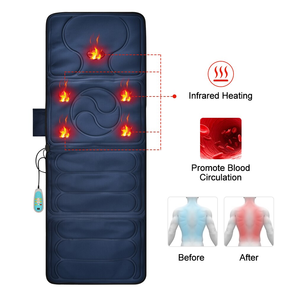 Infrarood Verwarming Massage Kussen Full Body Ontspanning Pijnbestrijding Warm Mat Blauwe Auto Kantoor Heat Seat Ontspanning Eu/Us plug