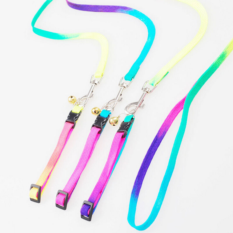 1,2 M arco iris Mascotas perro cachorro Correa suave caminar arnés plomo cachorro ajustable para Mascotas cadena