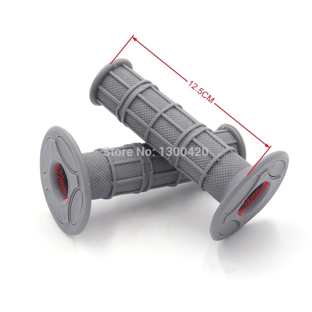 1 Pair Universal Soft Rubber 7/8" Throttle Handle Hand Grips for MX Pit Bike: Gray
