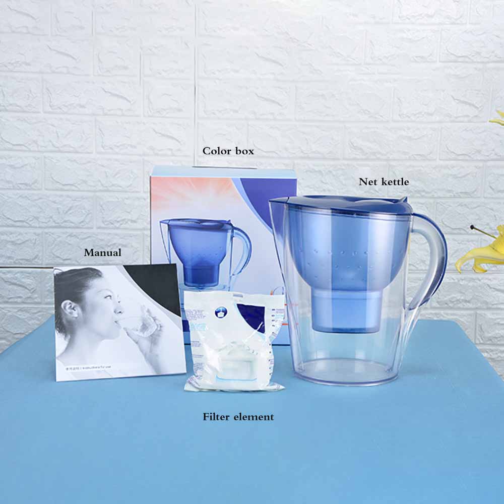 Water Filter Antioxidant Luchtreiniger Actieve Koolstof Ketel Huishouden Keuken Water Jug Pitcher Fles Purifier 3.5L Blauw Paars