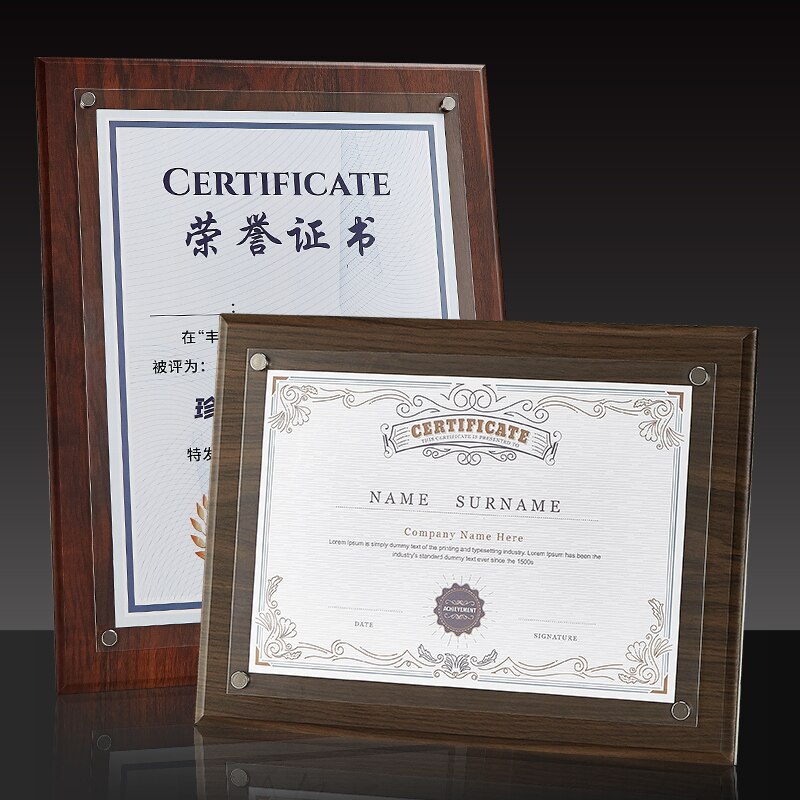 Photo Frame Wooden Certificate Stand Classic Photo Frame Wall Mount A3 A4 A5 Certificate Stand