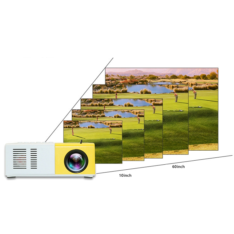 Portable Projector J9 1080P HD Projector Home Mini Theater Cinema Multimedia with Accessories Cable Remote Control Office Projec