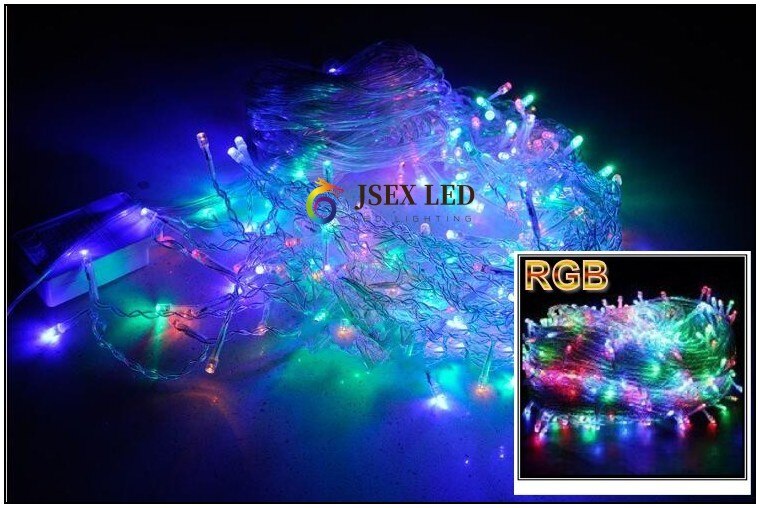 Christmas lights led curtain icicle string lights 5M droop 0.4-0.6m waterfall outdoor decoration for party garden home wedding: RGB / 220V EU Plug