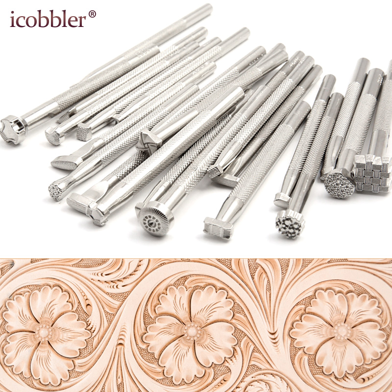 Leather Different Shape Stamp Punch Set Saddle Making Tools for Leather Craft Working Moon Flower Butteryfly Shape Stamping Kit