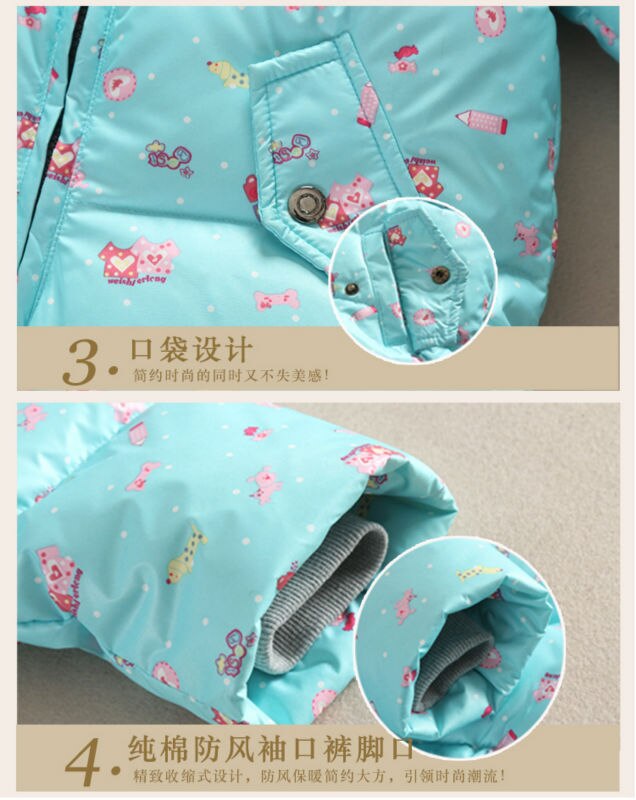 Children's clothing children's duvet suit winter baby white duck down and down
