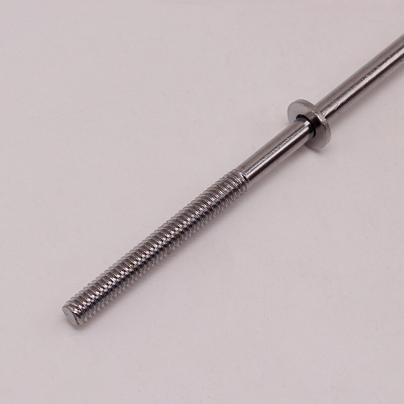 Pernos de tambor, tornillos de tambor, M5 7/32 Imperial, especificación, accesorios cuadrados exteriores plateados, 100mm, 110mm, 120mm, 130mm de longitud, 6 piezas, 1 lote