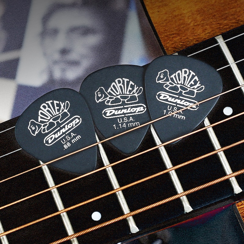 1 pc Dunlop Tortex Black Guitar Picks Bass Mediator Acoustic Electric Accessories Classic Thickness 0.5/0.6/0.73/0.88/1.0/1.14mm