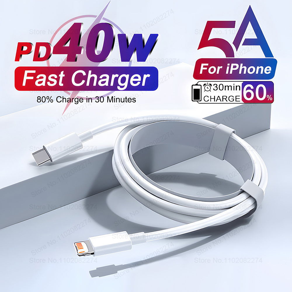 40W PD Snel Opladen USB-kabel Voor iPhone 14 13 12 11 Pro Max X XR USB-C naar USB C 60W Kabel Voor iPhone 15 16 Oplader Accessoires