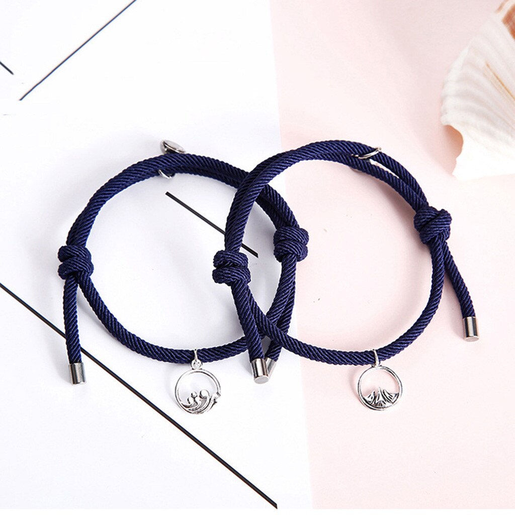 2pcs Couple Magnet Attract Each Other Personality Couple Bracelet Men and Women Charm Girl Bracelet Jewelry Lover