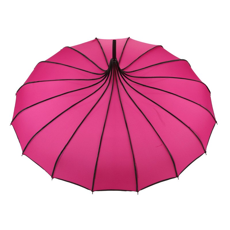 Paraguas Vintage de Pagoda, sombrilla de protección UV para boda, , sol, lluvia, E2S: rose red