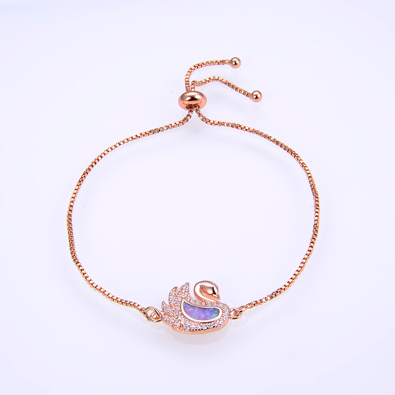 KAMAF-bracelet de cygne opale simple, à la , bijou de fête, couleur 4,: KK-DMB092-RG-A3