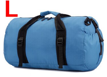 Dobrável de alta qualidade náilon à prova dwaterproof água saco viagem grande capacidade sacos de bagagem dobrável viagem tote saco x175 48% de desconto: L blue