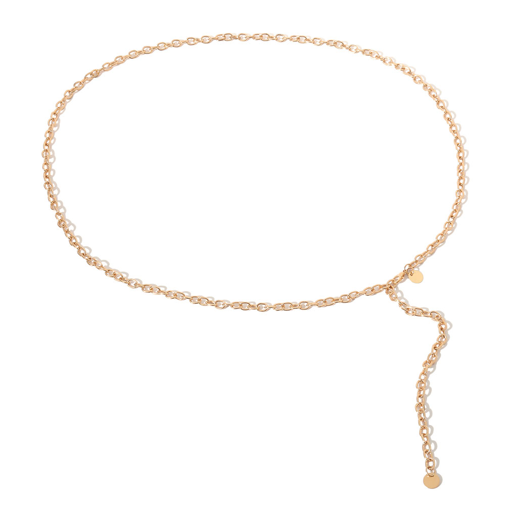 Women's Belt Narrow Metal Skinny Chain Belt Hip Waist Gold Waistband Dress Fine Waist Chain Apparel Streetwear