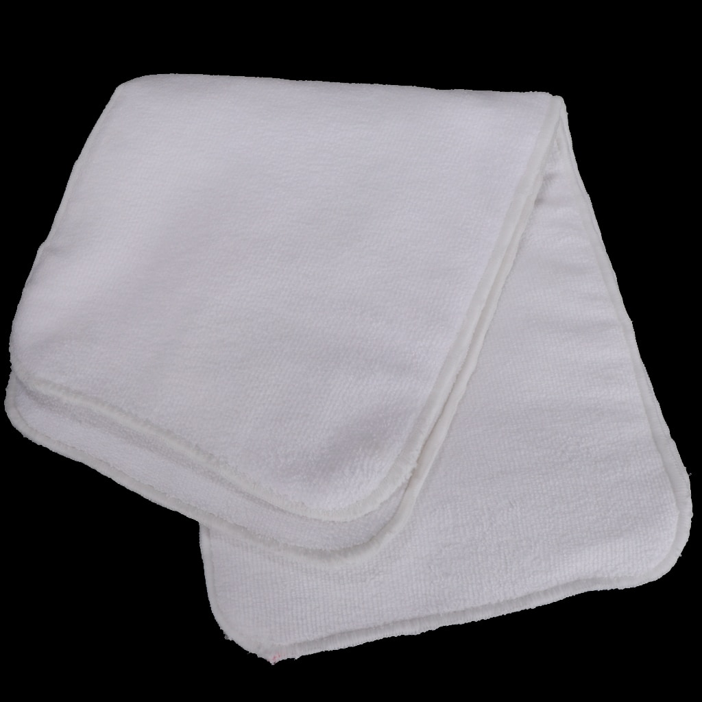 2pcs Super Absorbent Washable Reuseable Adults Baby Diaper Nappies Inserts Changing Cloth Liners White