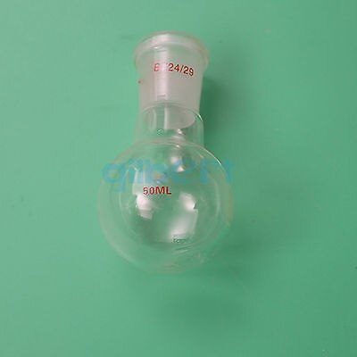 50ml Quickfit 24/29 Socket Lab Glass Flask Round Bottom Single Short Neck Ware